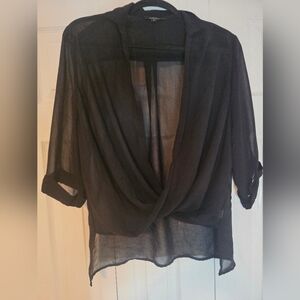 Ambiance Black Sheer Blouse